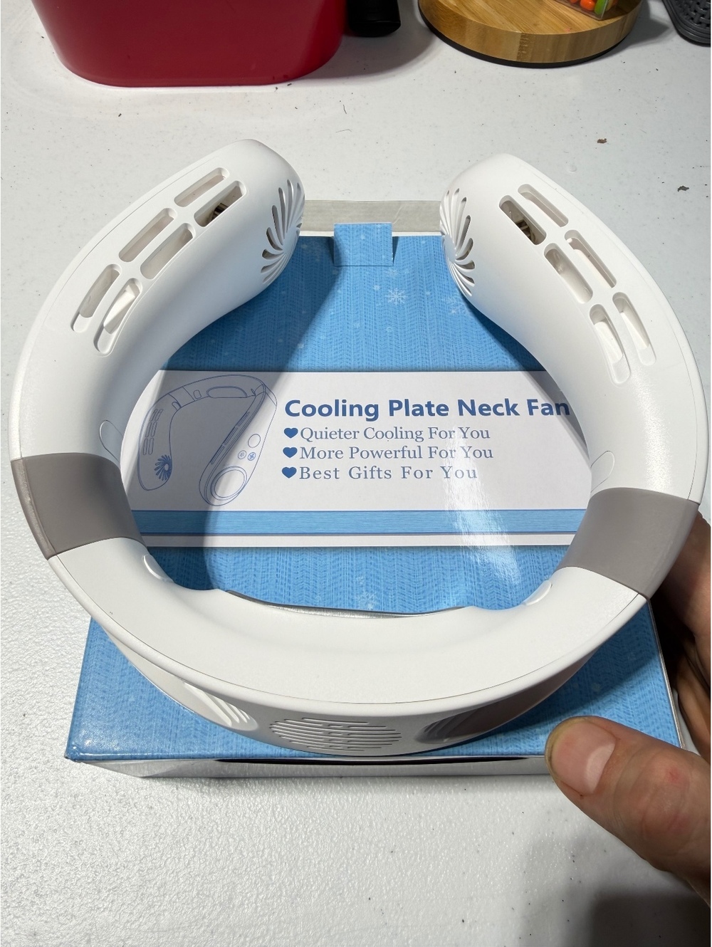 Cooling Plate Neck Fan White